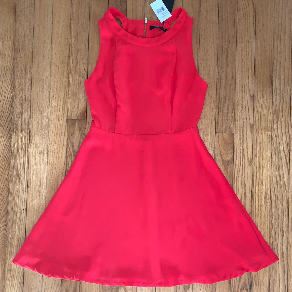 19 Cooper Fit And Flare Red Dress Small